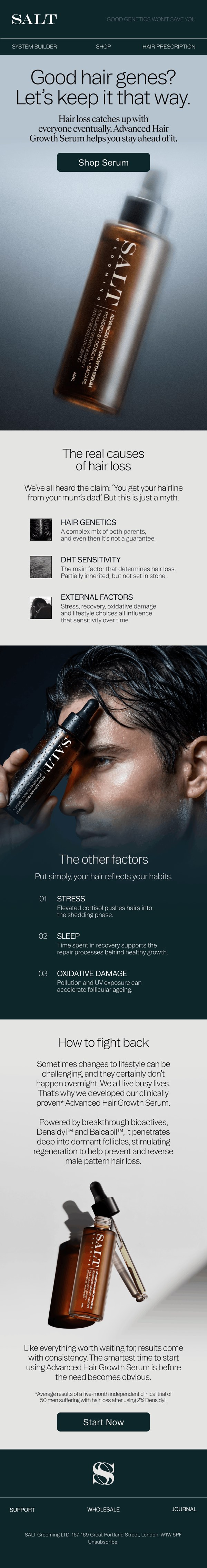 Salt Grooming hair loss email design